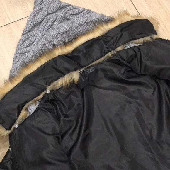 Winter puff jacket with sweater waist/hood w/fur - Picture 8 of 14